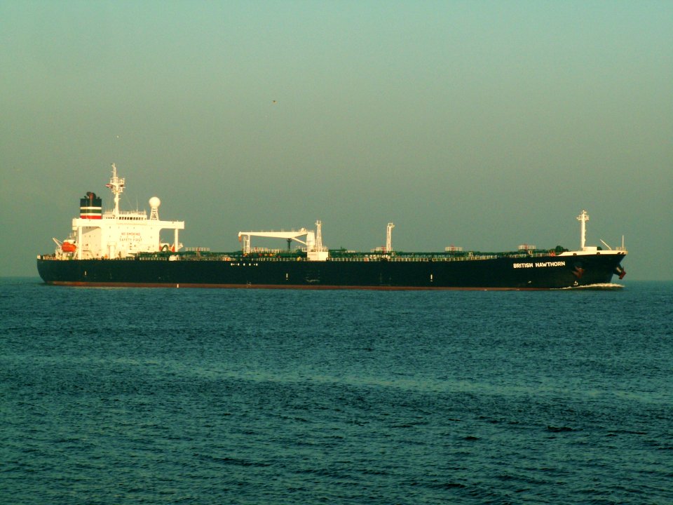 BRITISH HAWTHORN - IMO 9247780 - Callsign VQFV3 p1 approaching Port of Rotterdam, Holland 09-Jan-2006