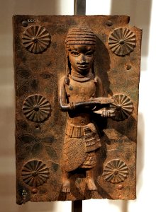 British Museum Room 25 Cast brass plaque from Benin City 17022019 5035