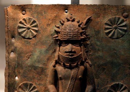 British Museum Room 25 Cast brass plaque from Benin City 17022019 5093
