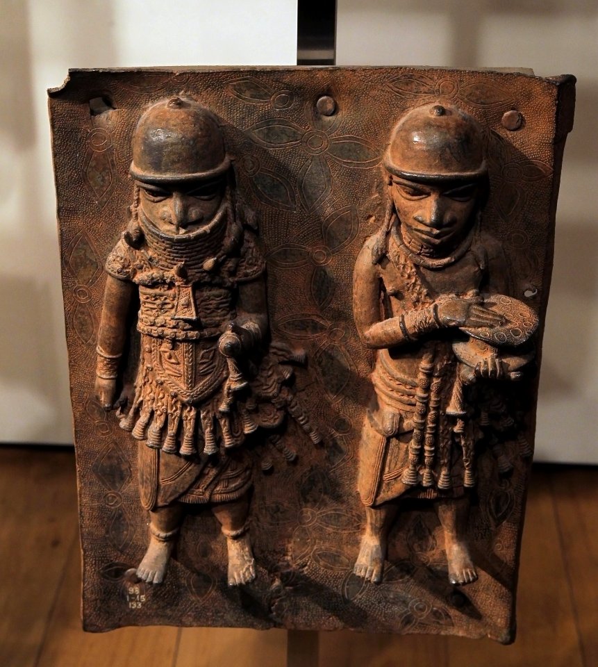 British Museum Room 25 Cast brass plaque from Benin City 17022019 5086