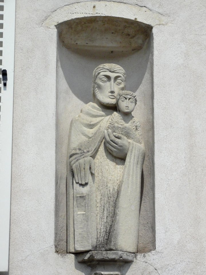 Bruley (Meurthe-et-M.) Église Saint-Martin XIXe (05) statue de façade
