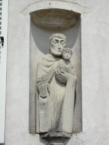 Bruley (Meurthe-et-M.) Église Saint-Martin XIXe (05) statue de façade