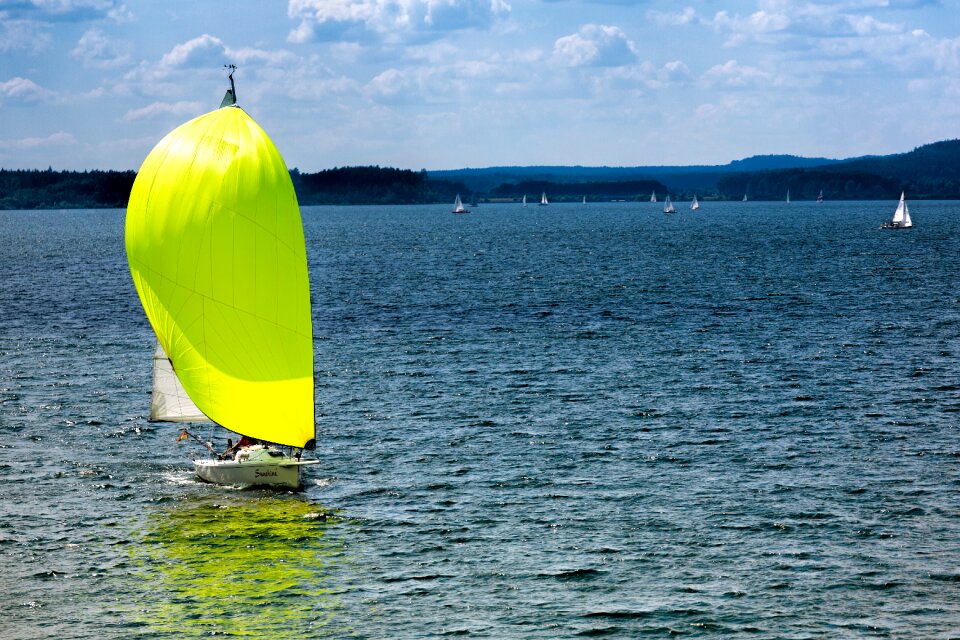 Lake water sports sailing vessel