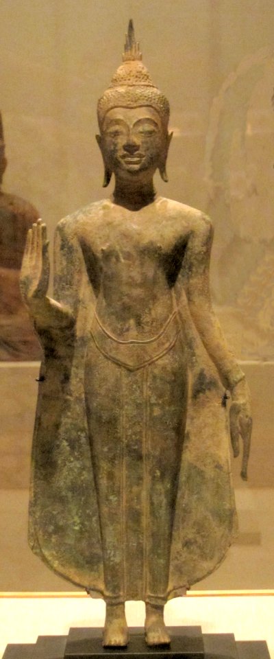 Bronze standing Buddha, Thailand, Sukhothai kingdom, 14th-15th century, HAA