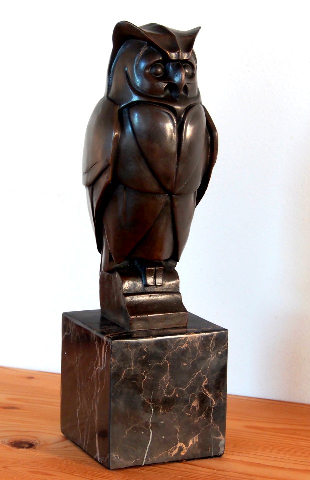 Bronzen beeldje van een uil in Art Deco of Art Nouveau, foto 4