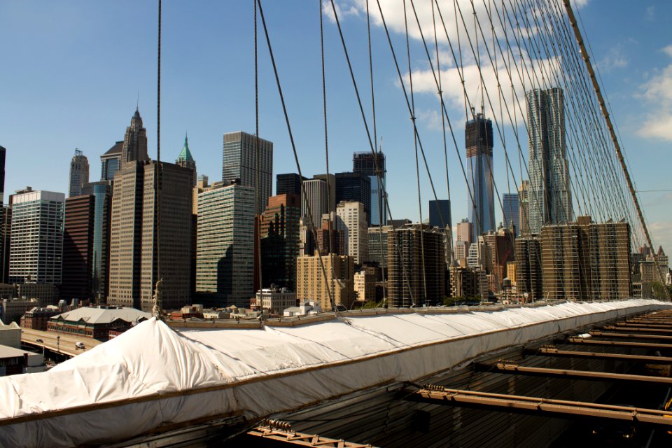 Brooklyn Bridge Lower Manhattan Skyline