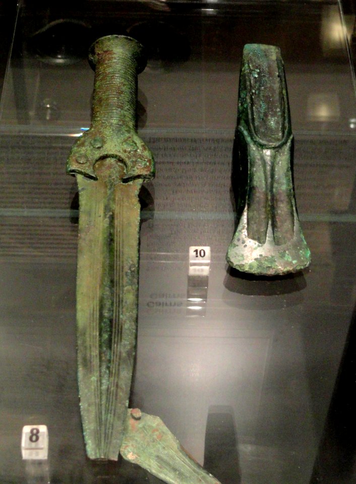 Bronze dagger and palstave, Dragsfjärd - National Museum of Finland - DSC04172