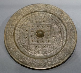 Bronze mirror with LTV pattern and four deities motifs, Eastern Han dynasty, from M1 at the construction site of No. 65, Meihua Cun, Guangzhou - Hong Kong Museum of History - DSC00832