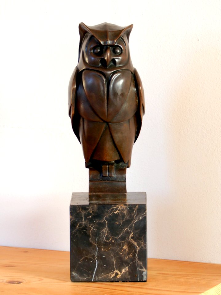 Bronzen beeldje van een uil in Art Deco of Art Nouveau, foto 3