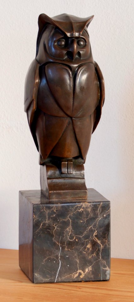 Bronzen beeldje van een uil in Art Deco of Art Nouveau, foto 2