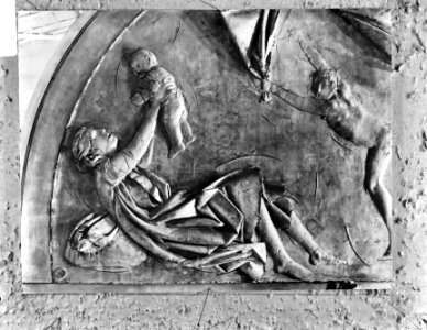 Bronzen deur voor de St. Laurenskerk te Rotterdam een detail uit de bronzen deur, Bestanddeelnr 921-8592