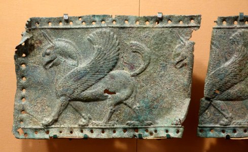 Bronze bands with Striding Griffins, view 1, Iran, probably Persepolis, Achaemenid Period, 550-330 BC, bronze - Oriental Institute Museum, University of Chicago - DSC07996