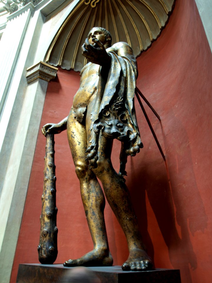 Bronze statue of a male in the vatican museum