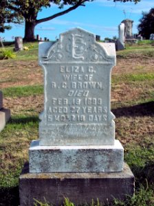 Brown (Eliza G.), Robinson Run Cemetery, 2015-09-27, 01