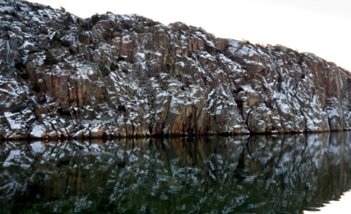 Brofjorden and snowy cliffs at Loddebo 2 photo