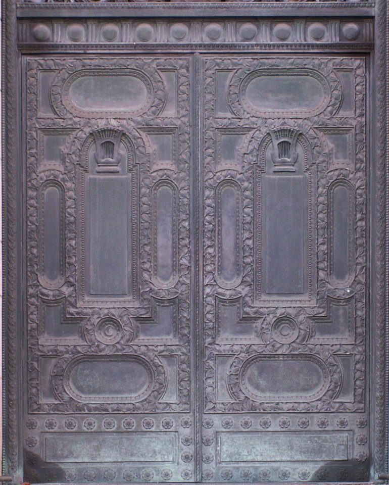 Bronze Door, Carnegie Institute, Oakland, Pittsburgh, 2020-02-24, 02
