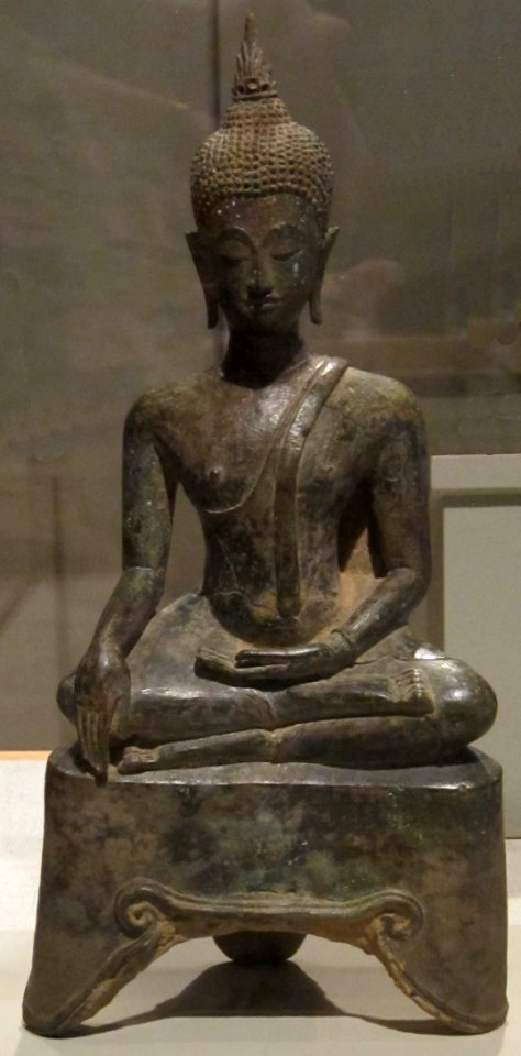 Bronze seated Buddha, Thailand, Sukhothai kingdom, 14th-15th century, Honolulu Academy of Arts