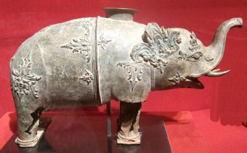 Bronze libation vessel in the form of an elephant, 12th-13th century, Sumatra, Indonesia photo