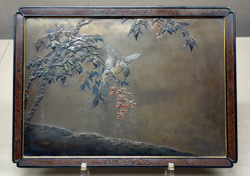 Bronze plaque by Shoami Katsuyoshi (1832-1908), 1892 World's Columbian Exposition - Tokyo National Museum - DSC05609