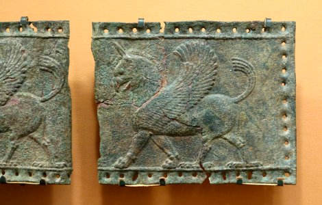 Bronze bands with Striding Griffins, view 4, Iran, probably Persepolis, Achaemenid Period, 550-330 BC, bronze - Oriental Institute Museum, University of Chicago - DSC08002