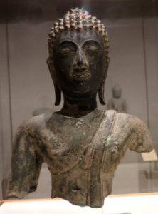 Bronze Buddha head and torso, Thailand, 15th-16th century, Honolulu Academy of Arts