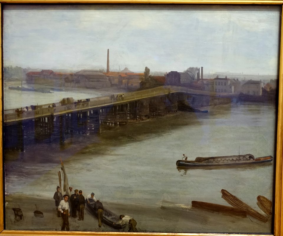 Brown and Silver, Old Battersea Bridge, by James McNeil Whistler, 1859-1863, oil on canvas - Addison Gallery of American Art - Phillips Academy Andover - Andover, Massachusetts - DSC05273