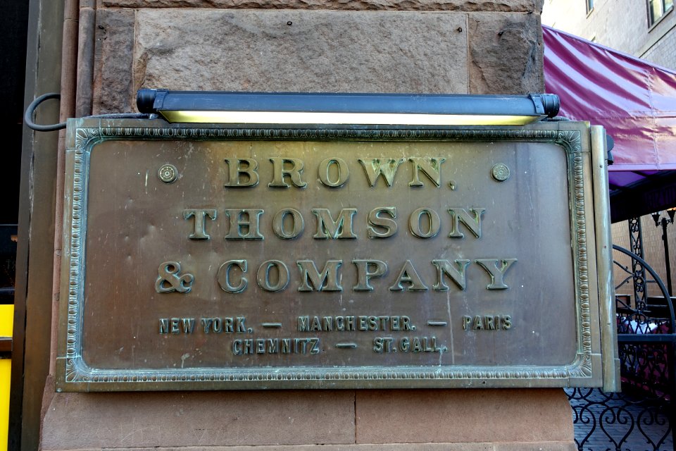 Brown, Thompson & Company plaque - Hartford, CT - DSC04927