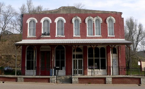 Brownville, Nebraska Masonic lodge from S