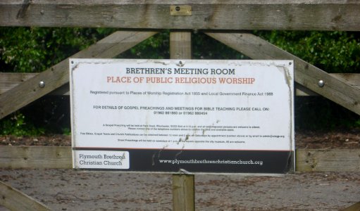 Brethren Meeting Room, off West Hill Road North, South Wonston (May 2021) (Signboard)
