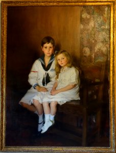 Brother and Sister (Cornelius and Florence Crane) by Lydia Field Emmet, 1914, oil on canvas - Great House - Castle Hill on the Crane Estate - Ipswich, Massachusetts - DSC06274
