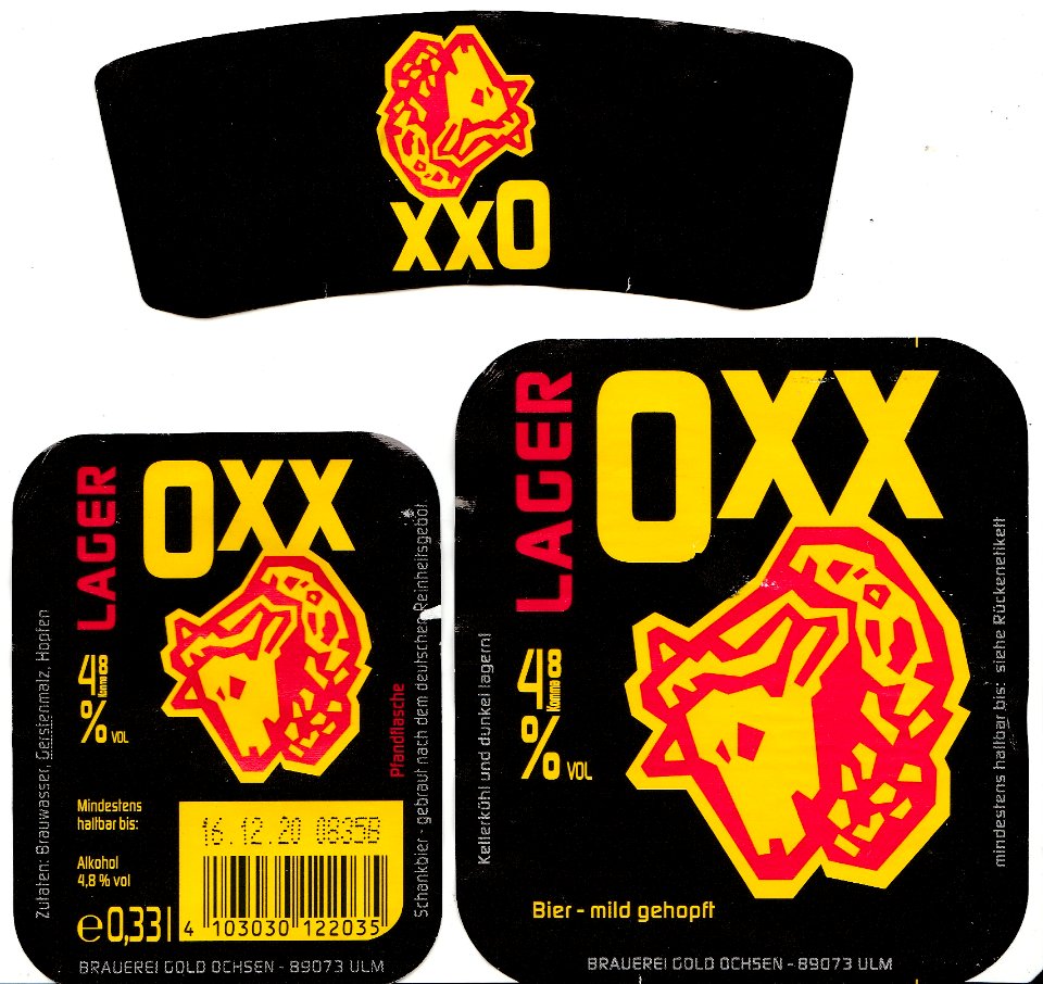 Brauerei Gold Ochsen - Oxx Lager