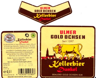 Brauerei Gold Ochsen - Ulmer Gold Ochsen Kellerbier Dunkel