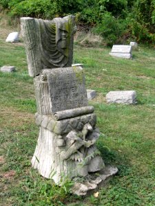 Brick monument, West Liberty Cemetery, 2020-09-25, 01
