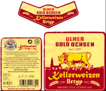 Brauerei Gold Ochsen - Ulmer Gold Ochsen Kellerweizen Urtyp