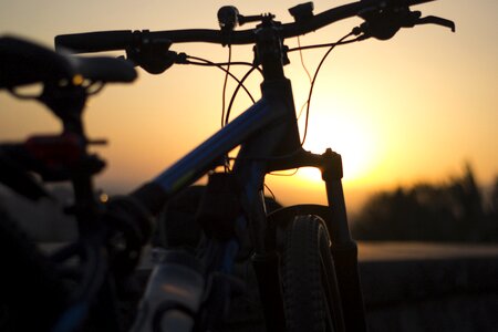 Outdoor sunrise bicycle photo