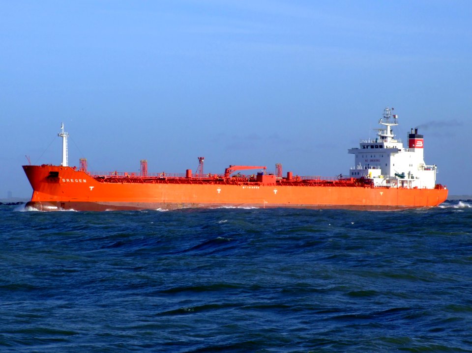 Bregen p2 leaving Port of Rotterdam, Holland 14-Jan-2007