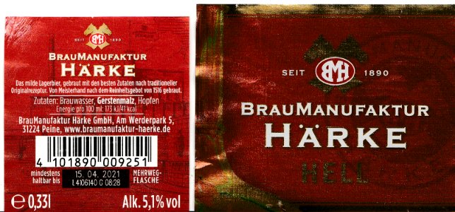BrauManufaktur Härke GmbH - BrauManufaktur Härke Hell
