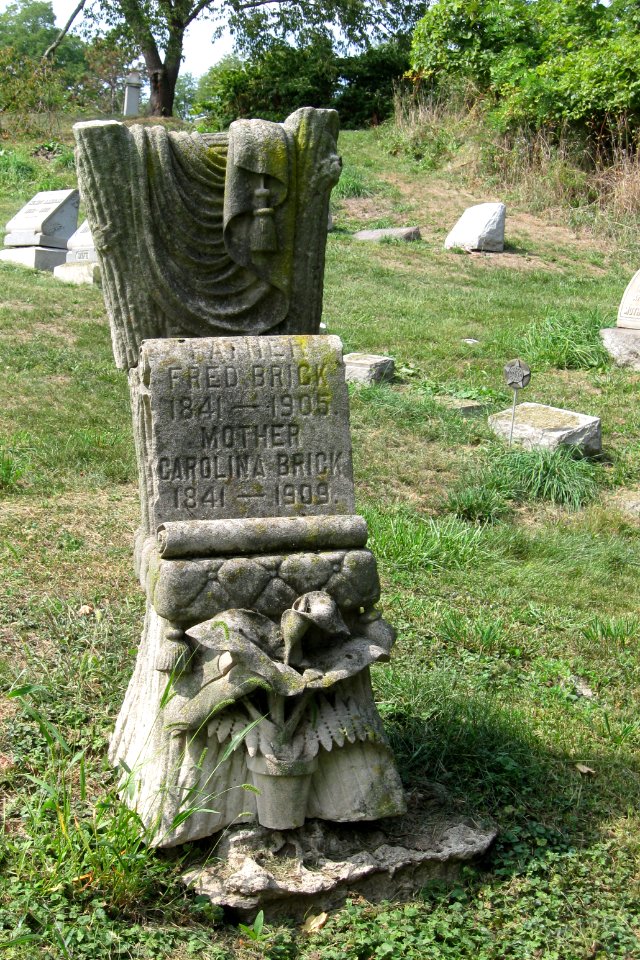 Brick monument, West Liberty Cemetery, 2020-09-25, 02