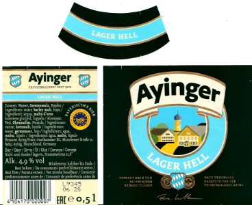 Brauerei Aying Franz Inselkammer KG - Ayinger Lager Hell