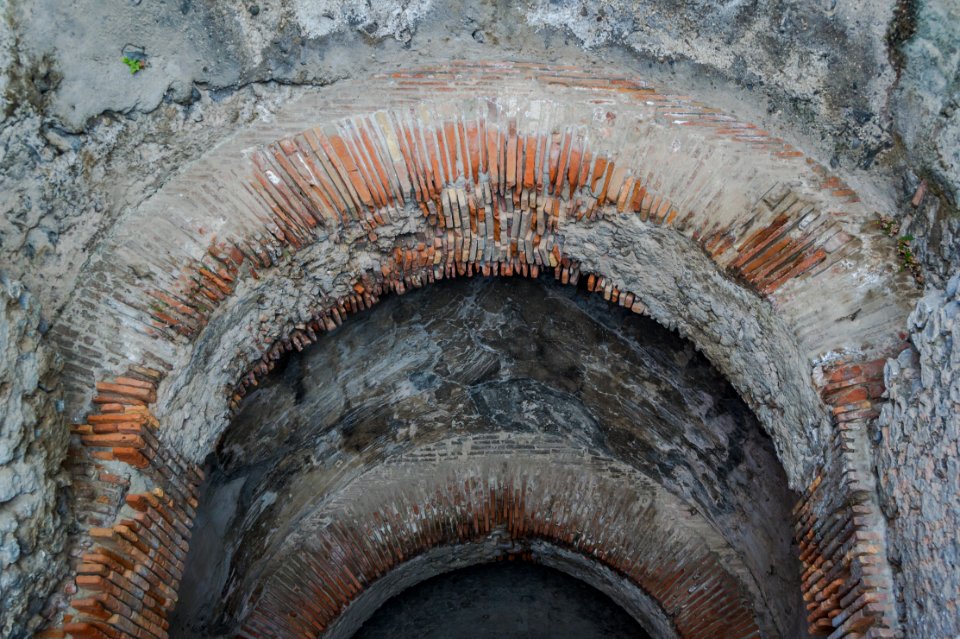Brick vaults entrance amphitheatre Pompeii