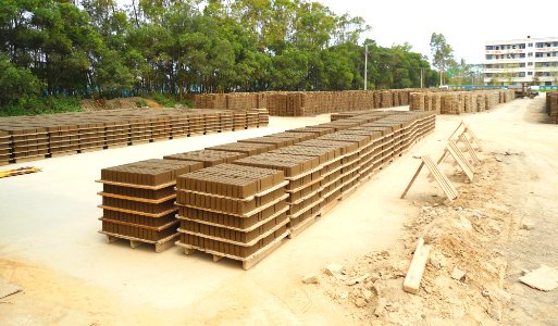 Brickworks in Hainan - drying and storage area 01