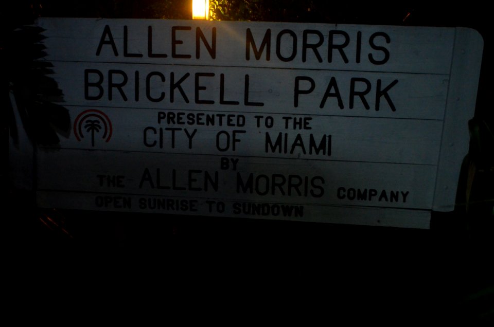 Brickell Allen Morris Park sign