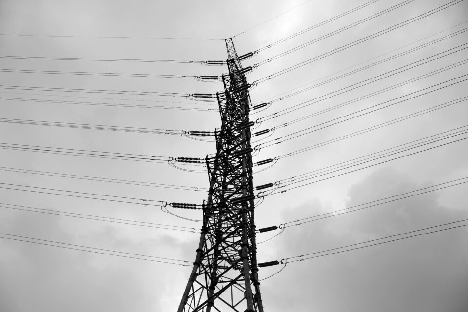 Electricity black and white photography