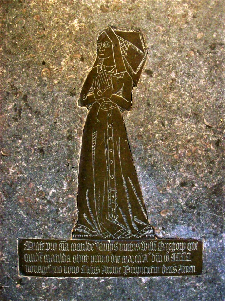 Brass of Matilde Jayms, St Mary in the Marsh 1