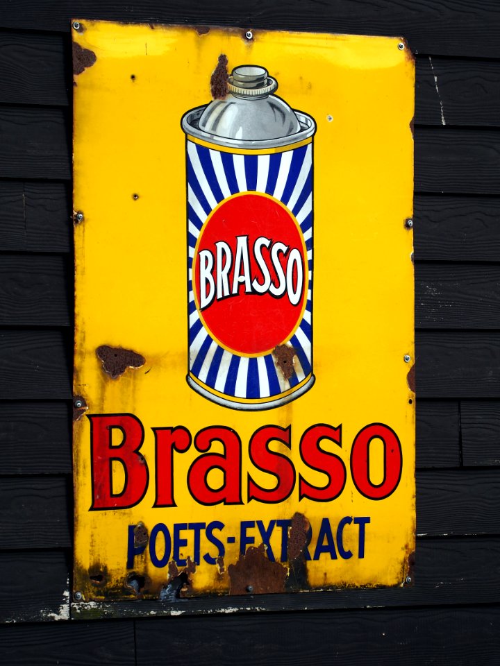 Brasso Poets-Extract emaille reklamebord