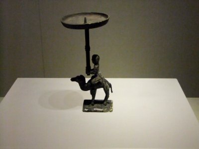 Brass lamp of a people riding a camel-shaped, Warring States period, Jingzhou Museum photo