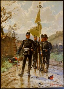 Braunschweig soldiers in the Franco-Prussian War, by Hermann Huisken, 1890, oil on canvas - Braunschweigisches Landesmuseum - DSC04870