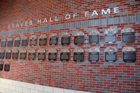 Braves HOF wall at SunTrust Park, May 2017