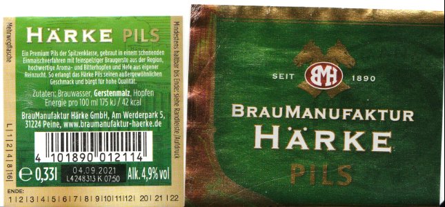BrauManufaktur Härke GmbH - BrauManufaktur Härke Pils