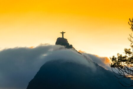 Brazil christ statue clouds